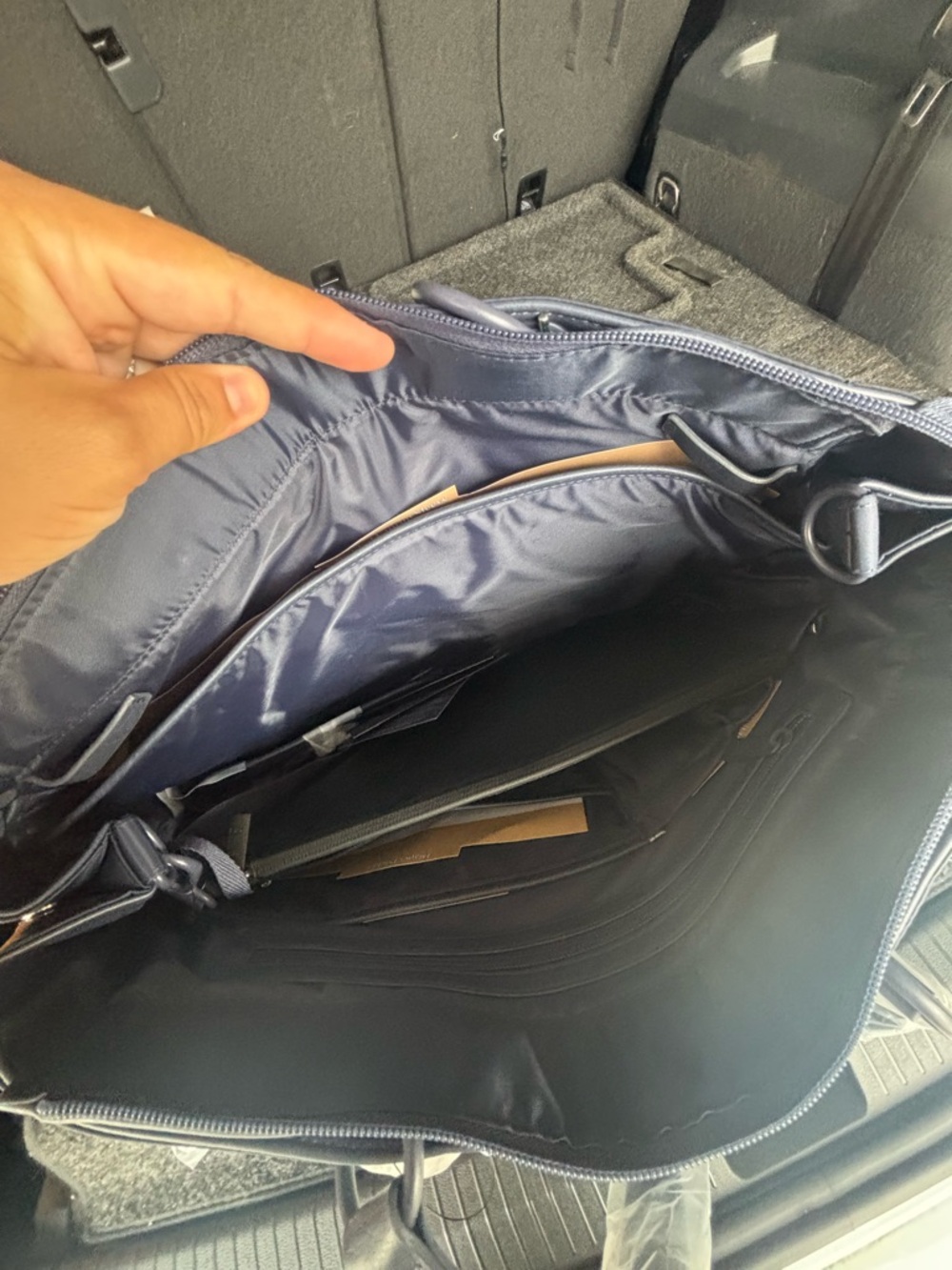 BEIS Navy Blue Diaper Bag with Chain Strap Detail - Picture 3 of 7